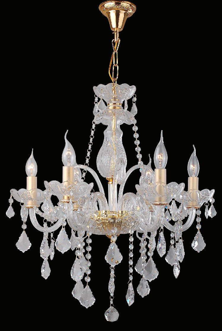Crystal Chandelier Real Crystal W22 6 Lights H0016BRS eBay